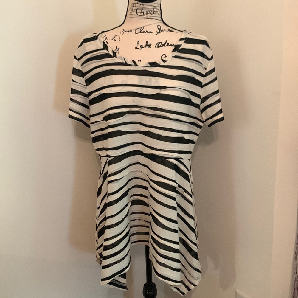 Chelsea & Theodore Zebra Striped Tunic (Black & Cream)
